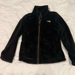 EUC North Face Black and Gold Fleece Jacket, Size M